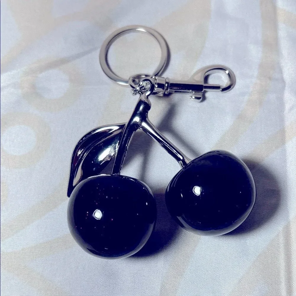 Cherry Keychain with Silver Accents
